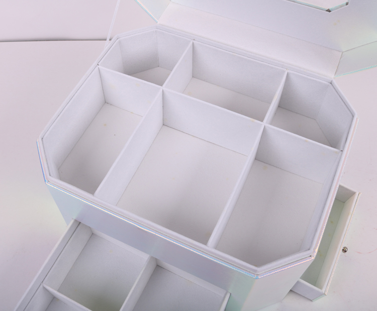 Custom large cosmetic storage box with drawer